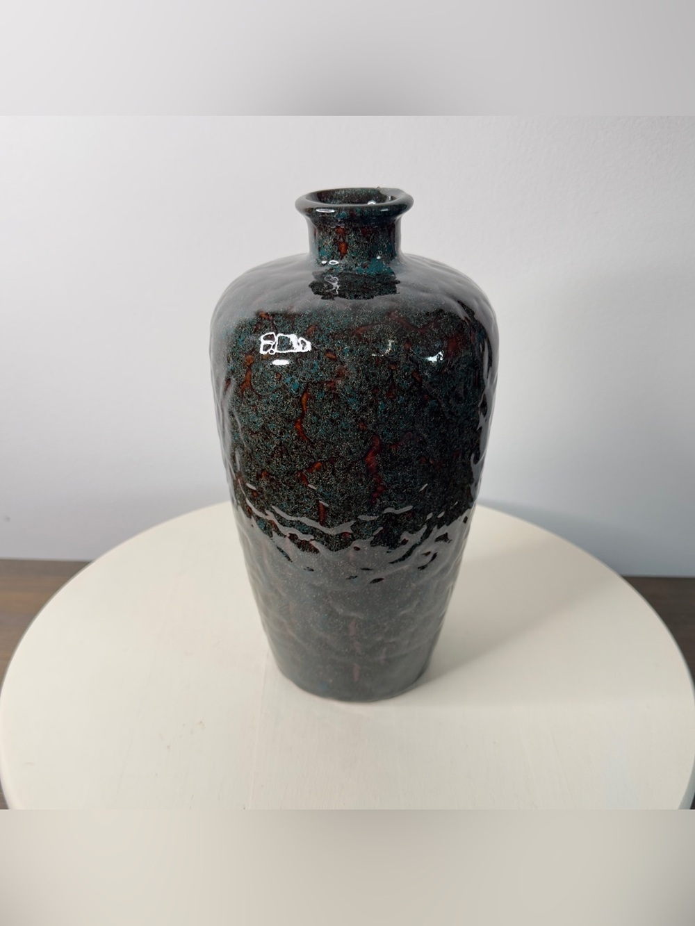 Green & Brown Ceramic Vase